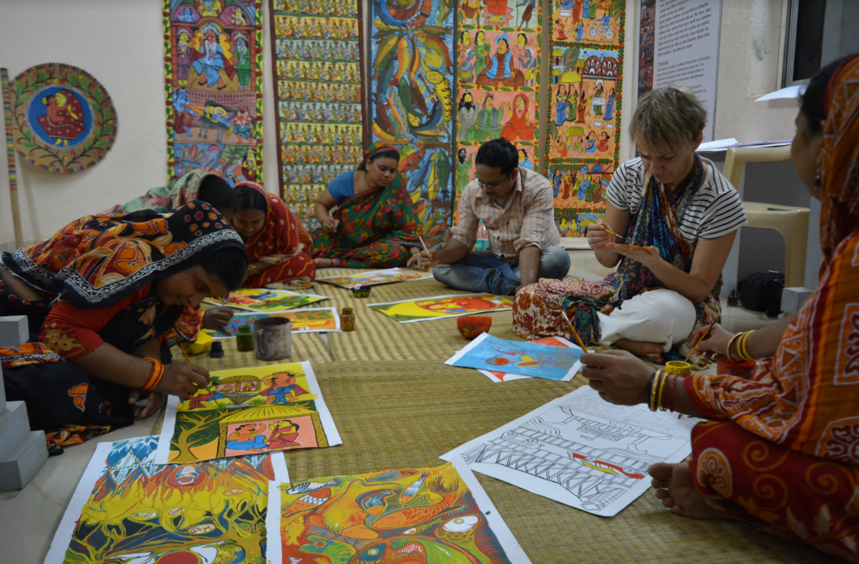 Patachitra workshop at the folk art museum