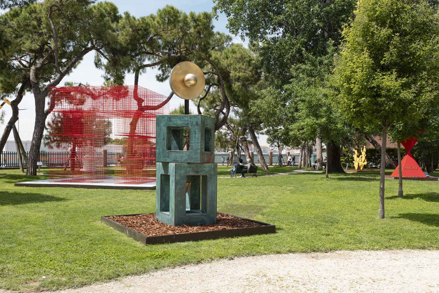 Equilibrium by Paresh Maity and other sculptures at Marinaressa Gardens