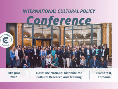 Image of International Cultural Policy Conference advertising banner