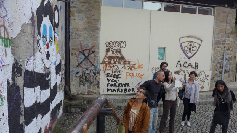 Tour of Transnational Guerilla Art School with Miha Horvat. (Maribor, Slovenia) 